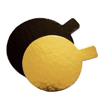 Untersetzer 8 cm rund gold / schwarz - 200 Stück