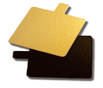 Quadrat Untersetzer 7 cm schwarz / gold